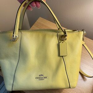 Coach Butter Yellow Leather Tote Bag